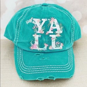 NEW!  Aqua colored “Hey y’all” hat.